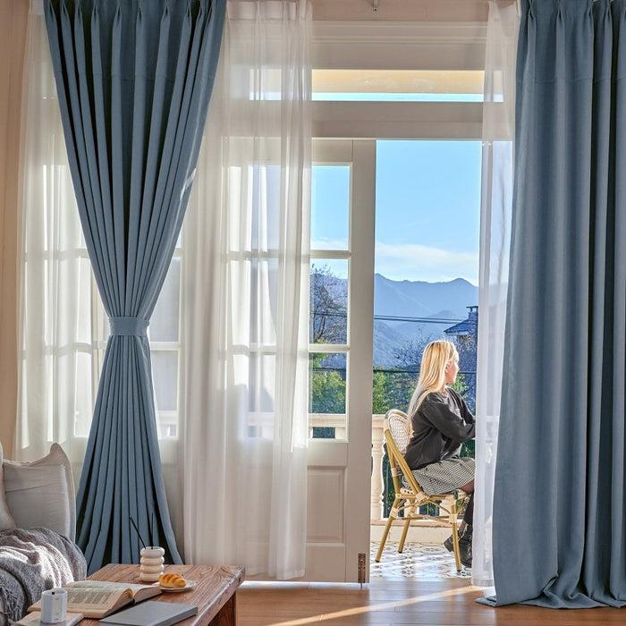 Deconovo Naomi Custom Nayuki Velvet Blackout Curtains