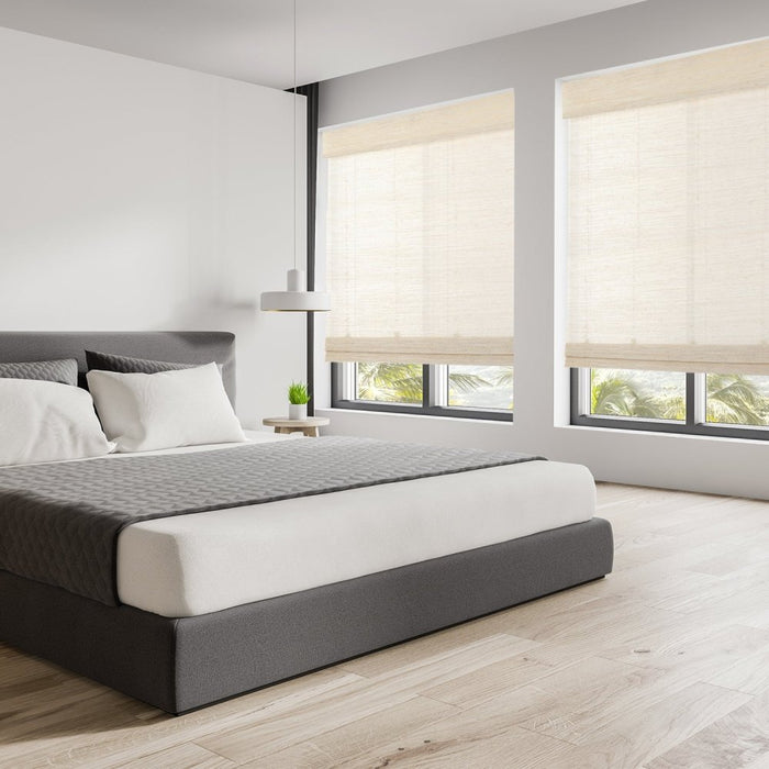 Deconovo Phoebe Custom Natural Red Ramie Bamboo Woven Shades