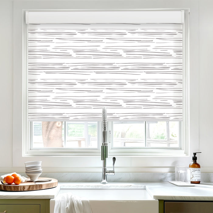 deconovo Pure Calm Water Print Full Blackout Roller Blinds