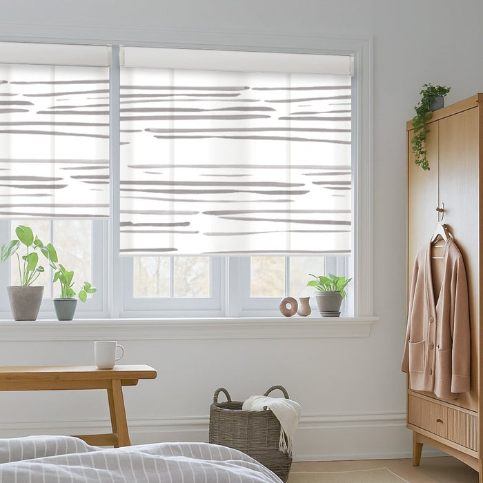 Deconovo Pure Calm Water Print Semi-Blackout Roller Blinds