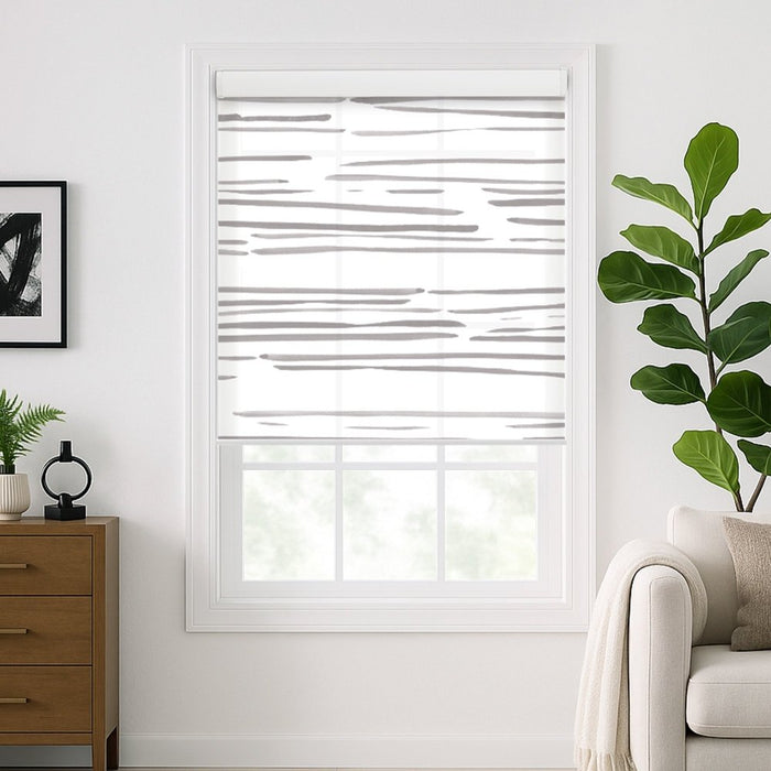 deconovo Pure Calm Water Print Semi-Blackout Roller Blinds