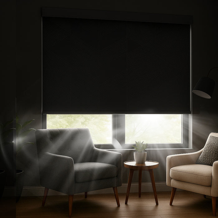 Deconovo Pure Solitude Print Full Blackout Roller Blinds