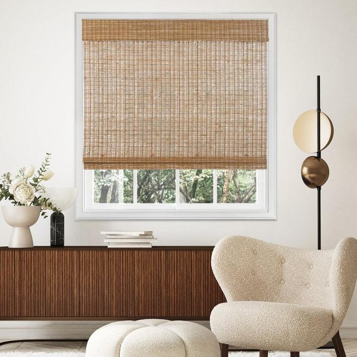 deconovo Renee Custom Natural Jute Bamboo Woven Shades-Cinnamon