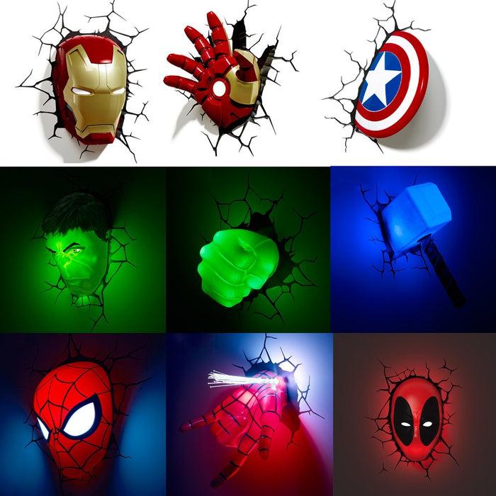 decoramo 3D Marvel Avengers Series LED Wall Lamp Iron Man Captain America Night Light