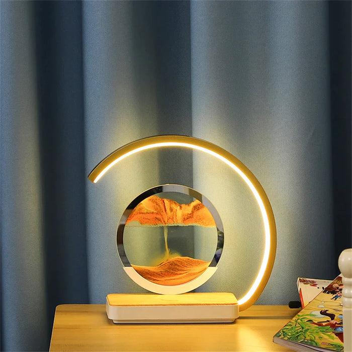 Decoramo 3D Sand Of Time Lamp With Touch Dimming & Mobile Phone Wireless Charging