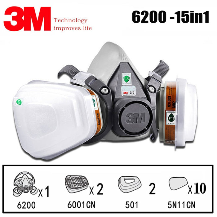 Decoramo 3M 6200 Half Face Painting Spraying Respirator Gas Mask