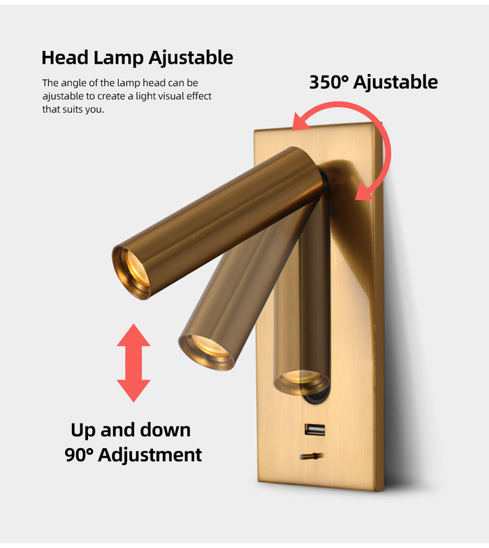 Decoramo 3W Rotating Bedroom Modern Wall Light - Sofrey Selects