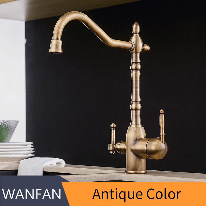Decoramo Antique Kitchen Purify Faucets Tap Cold And Hot 360 Rotation With Water Purification Features