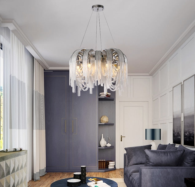 Decoramo BLOSSOM Aluminum Chain Pendant Light - Luxurious Modern Chandelier