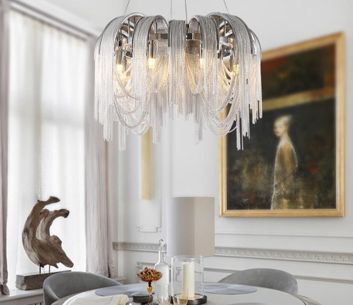 Decoramo BLOSSOM Aluminum Chain Pendant Light - Luxurious Modern Chandelier