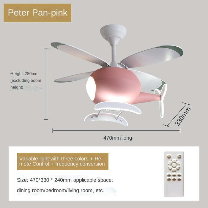 Decoramo Children's Room Airplane Ceiling Fan Lights