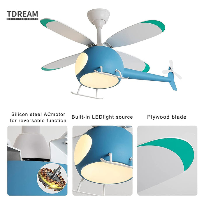 Decoramo Children's Room Airplane Ceiling Fan Lights