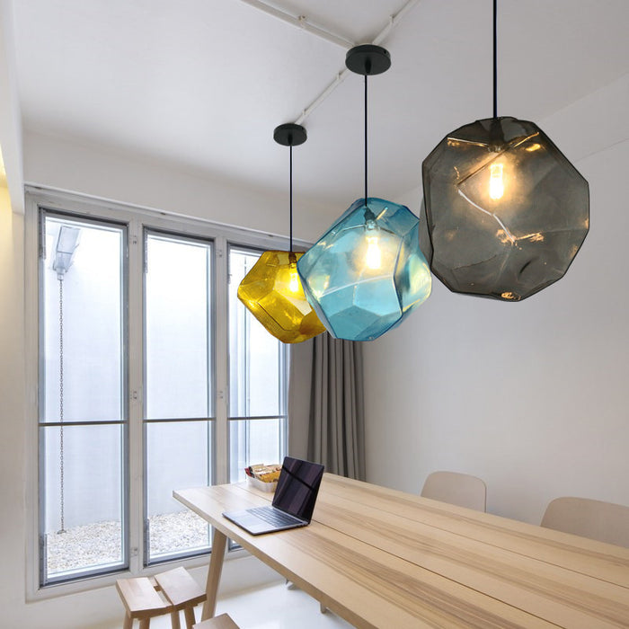 Decoramo Chunk Of Crystal - Colorful Modern Glass Pendant Light