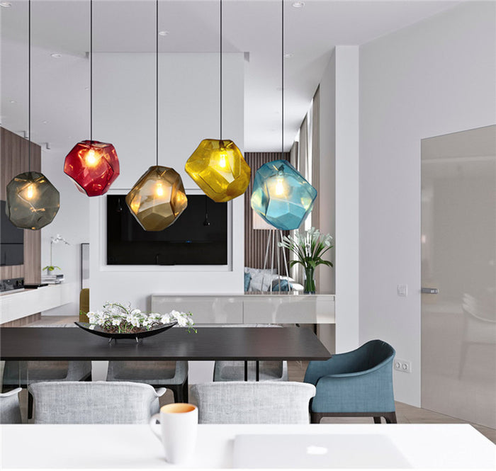 Decoramo Chunk Of Crystal - Colorful Modern Glass Pendant Light