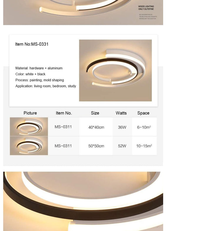 Decoramo Circular Modern LED Ceiling Pendant Lights White Black