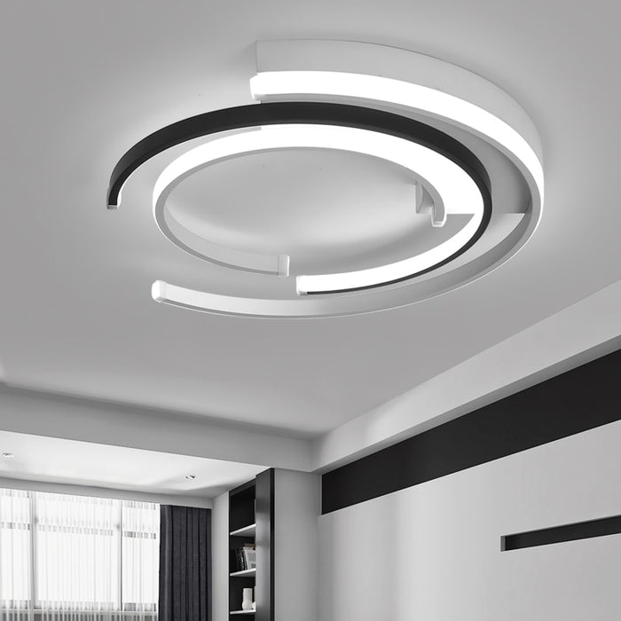 decoramo Circular Modern LED Ceiling Pendant Lights White Black