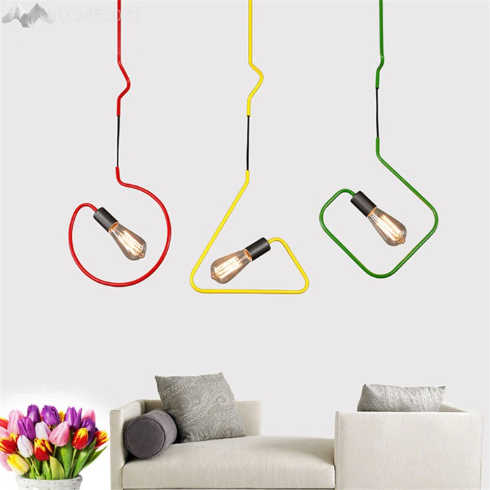 Decoramo Colorful Modern Pendant Light - Twisted Wire Shapes