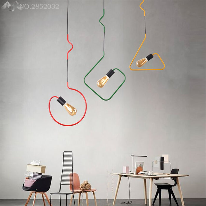 Decoramo Colorful Modern Pendant Light - Twisted Wire Shapes