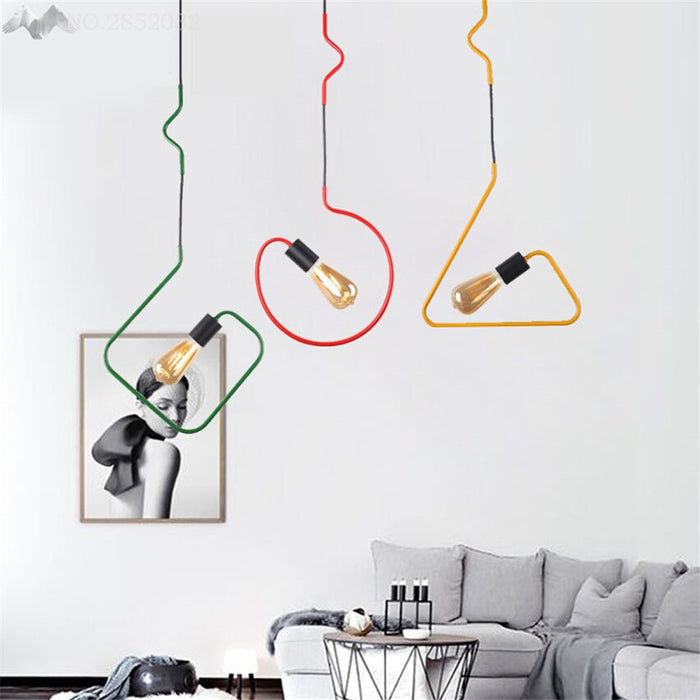 Decoramo Colorful Modern Pendant Light - Twisted Wire Shapes
