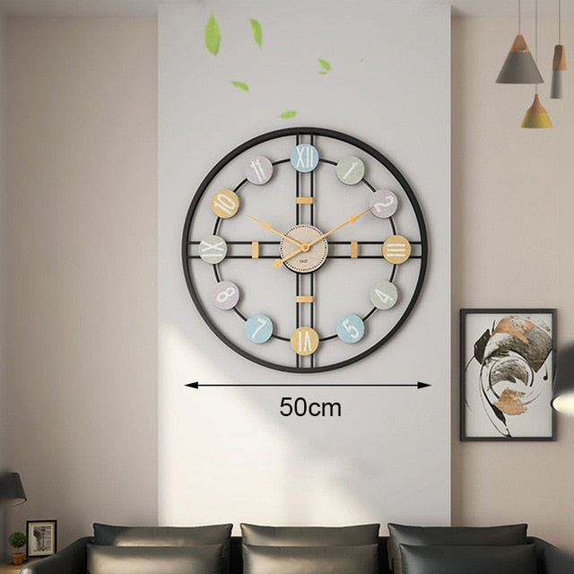 Decoramo Creative Silent Wall Clock 3D Retro Rustic DIY Wooden Handmade Oversized Wall Clock