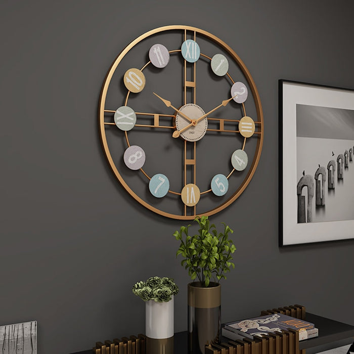 decoramo Creative Silent Wall Clock 3D Retro Rustic DIY Wooden Handmade Oversized Wall Clock