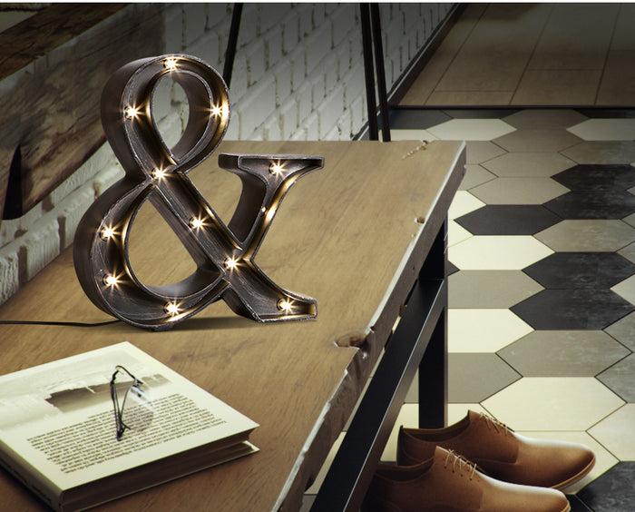 Decoramo AND Sign Industrial Style LED Table Lamp