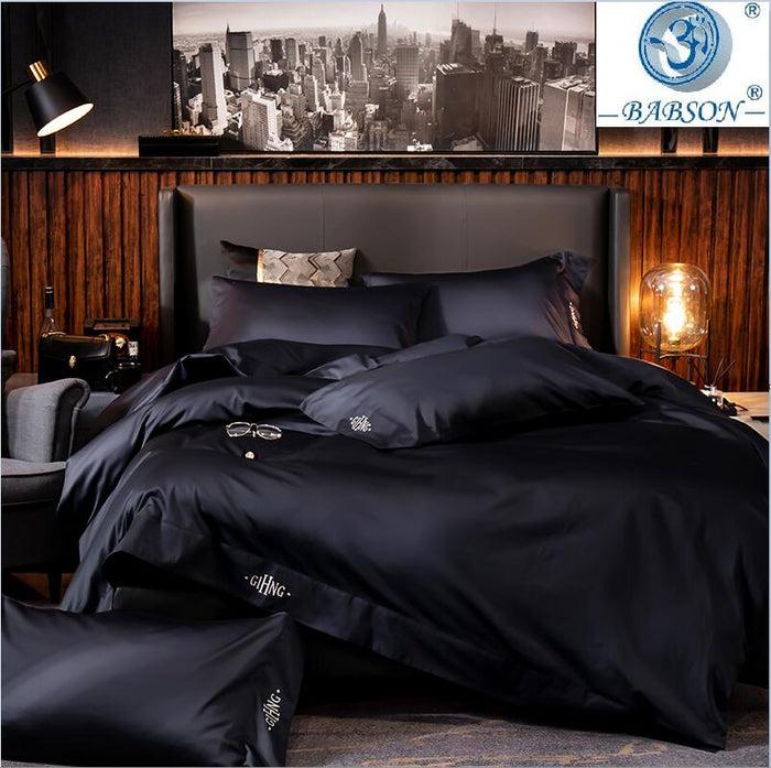 Decoramo Black Egyptian Cotton Cover Bed - Set