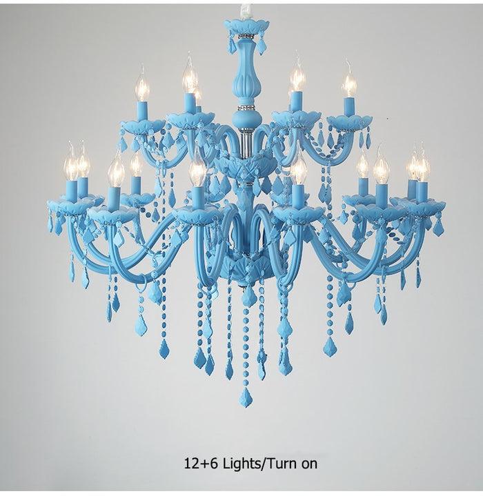 Decoramo Blue Crystal Chandelier