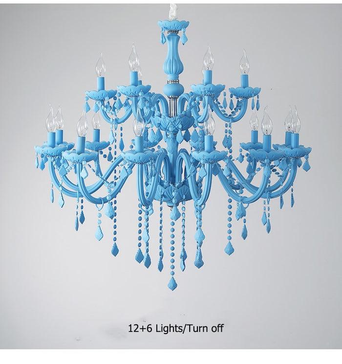 Decoramo Blue Crystal Chandelier