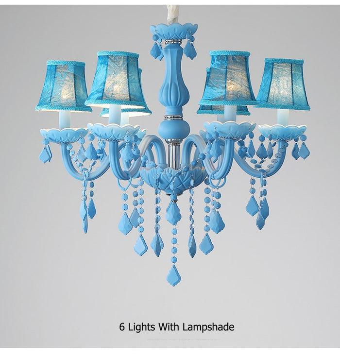 decoramo Blue Crystal Chandelier