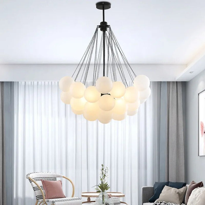 decoramo Bubble Glass Chandelier Frosted Glass