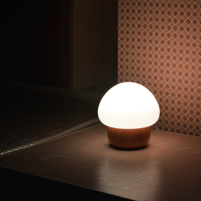 Decoramo Champi - Wooden Base Mushroom Lamp