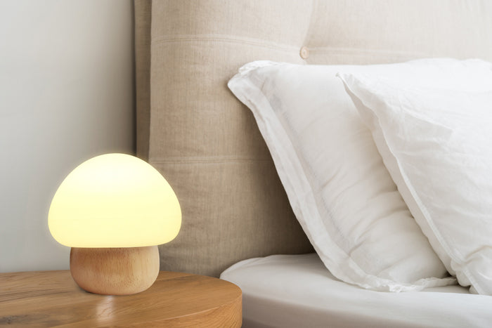 Decoramo Champi - Wooden Base Mushroom Lamp