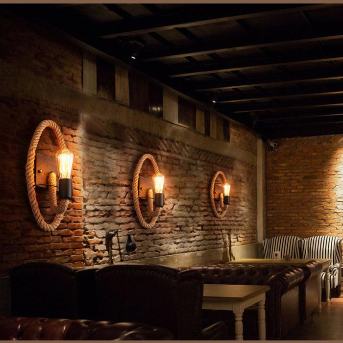 Decoramo Clove - Round Rope Wrap Wall Lamp