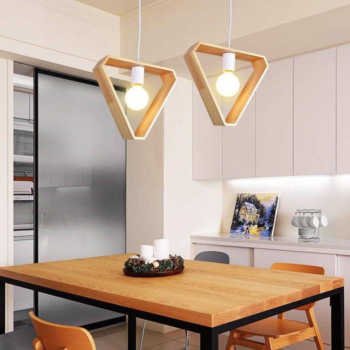 Decoramo Geometric Hanging Wooden Lights