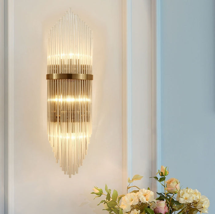 Decoramo Gold Indoor Living Room Crystal Wall Lamp