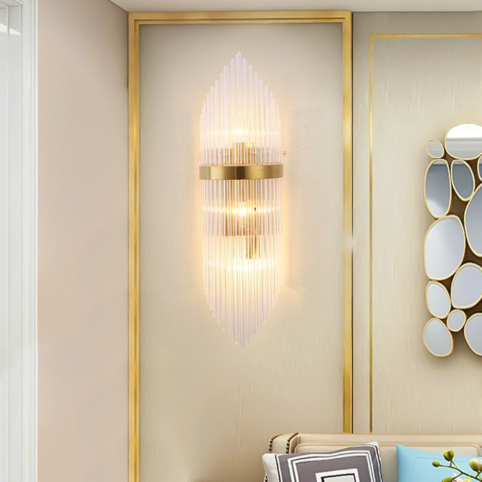 Decoramo Gold Indoor Living Room Crystal Wall Lamp