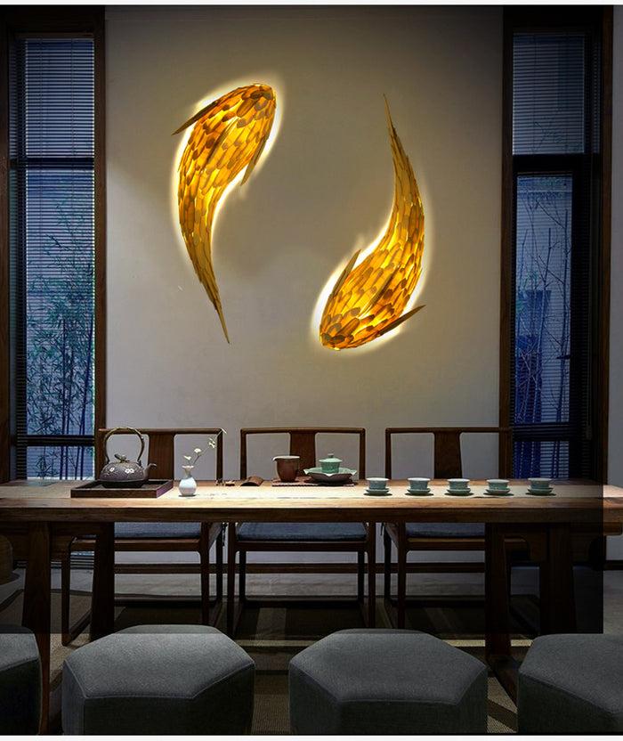 decoramo Handmade Fish Wall Lamp Japanese Style