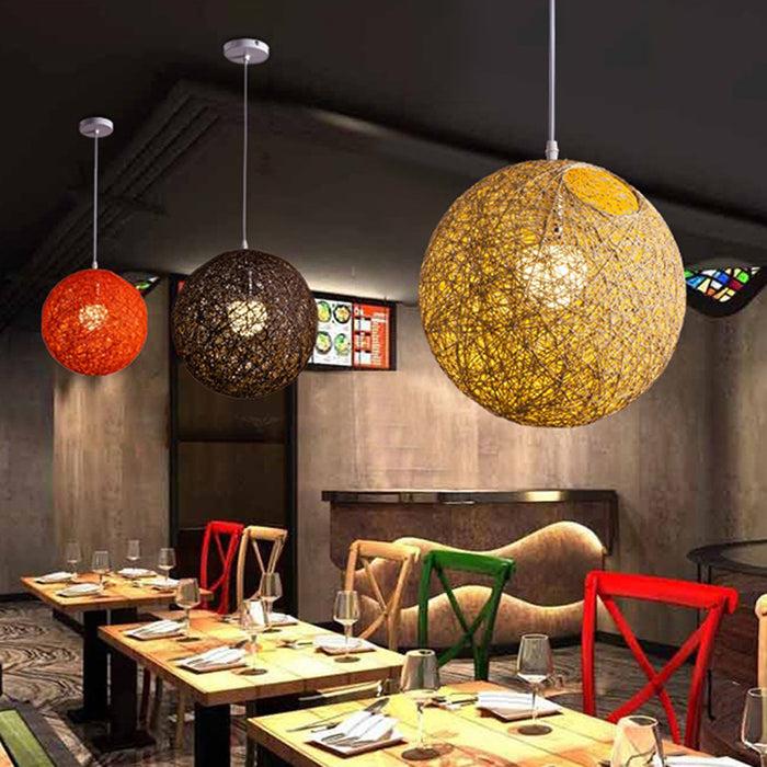 Decoramo Hilde - Vintage Wicker Pendant Lamp