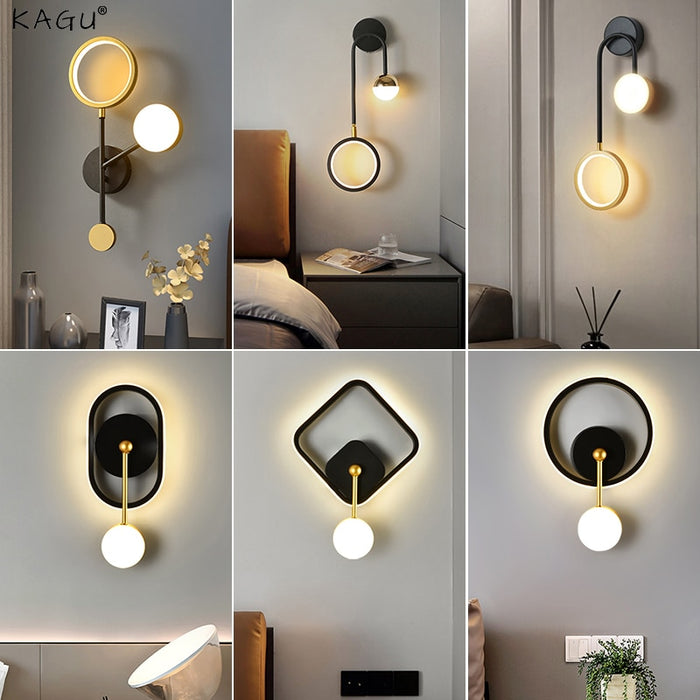 decoramo Hot Sale Led Black And Gold Wall Lamp
