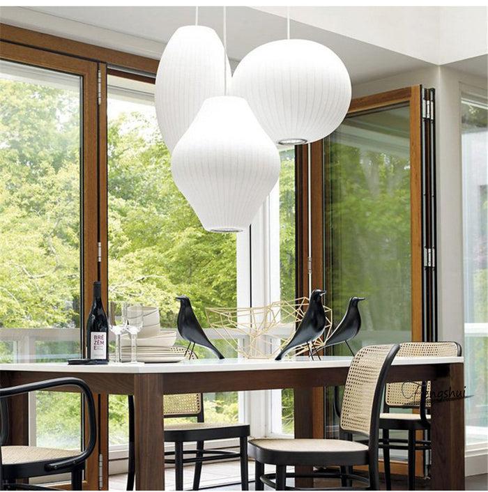 decoramo Japanese Style Silk Shade Pendant Lights
