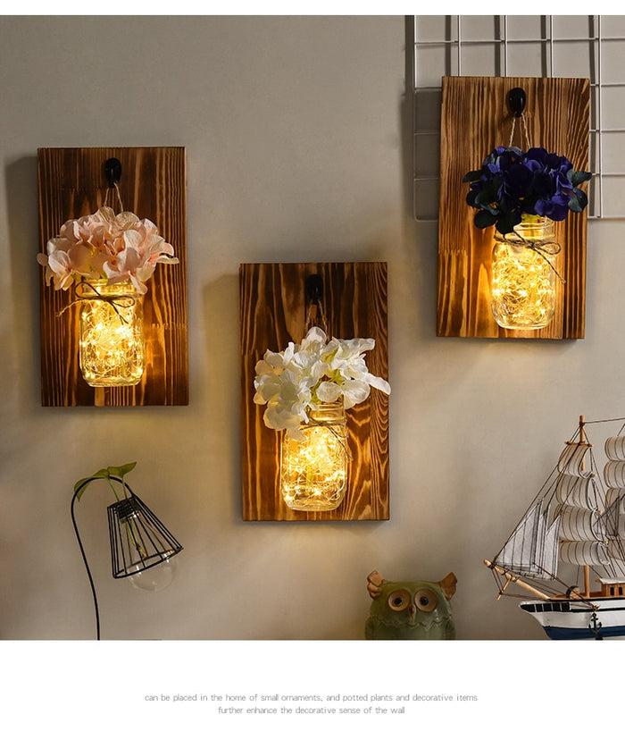 Decoramo Jinx - Wall Mounted Fairy Light Mason Jar