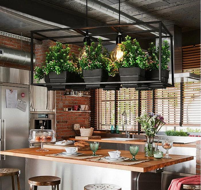 Decoramo Metta - Wrought Iron Suspended Planter Lamp