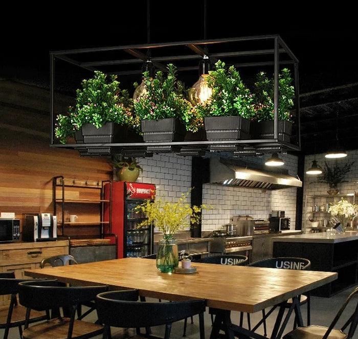 Decoramo Metta - Wrought Iron Suspended Planter Lamp