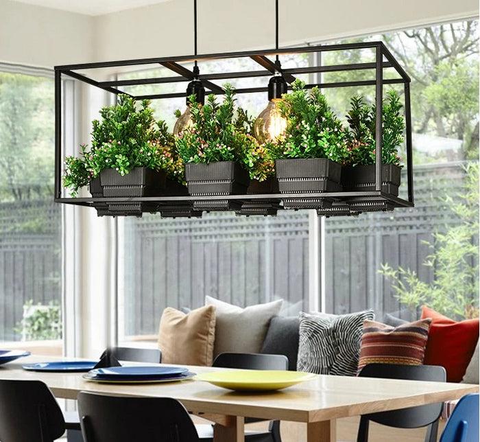 Decoramo Metta - Wrought Iron Suspended Planter Lamp