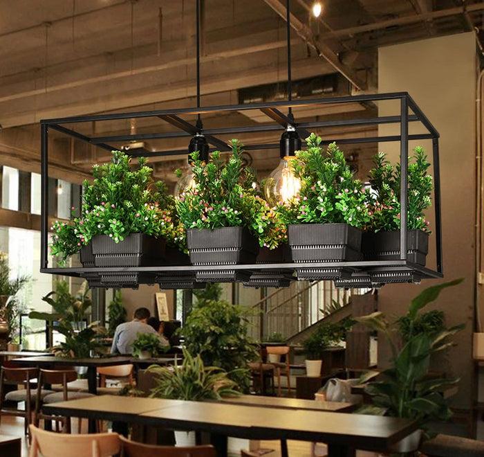 decoramo Metta - Wrought Iron Suspended Planter Lamp