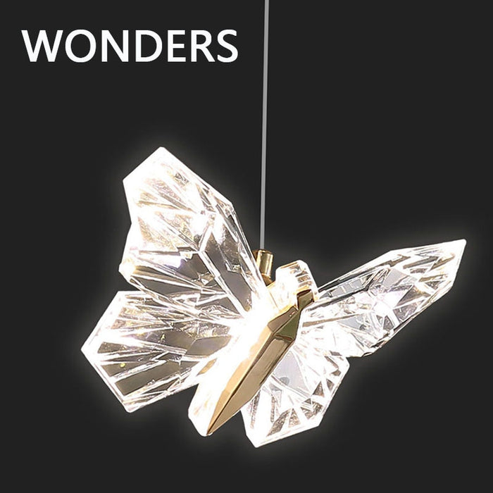 Decoramo Modern Crystal LED Butterfly Pendant Lamp