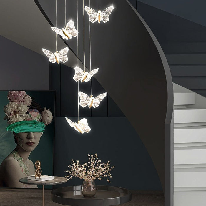 decoramo Modern Crystal LED Butterfly Pendant Lamp
