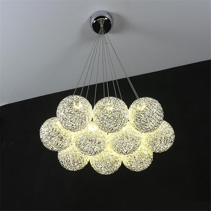 Decoramo Modern LED Aluminum Ball Chandelier