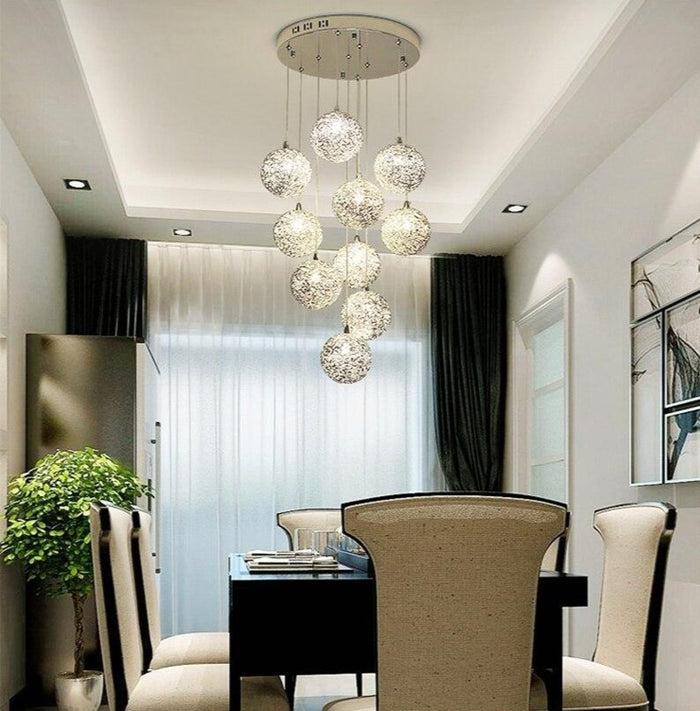 Decoramo Modern LED Aluminum Ball Chandelier